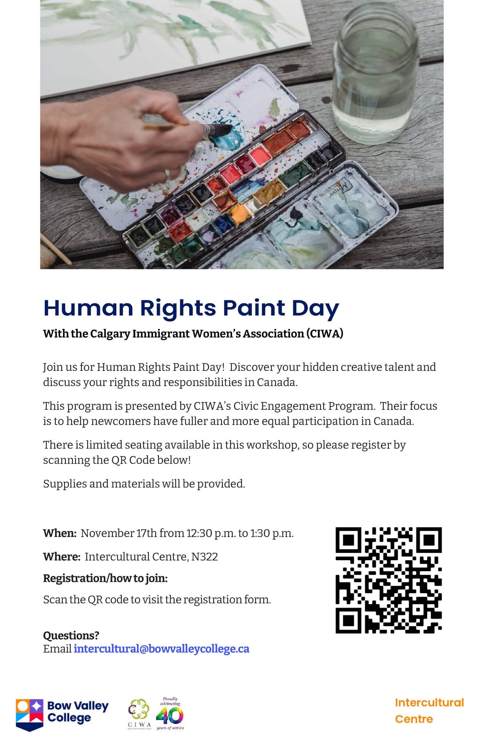 Human Rights Paint Day with Bow Valley College
