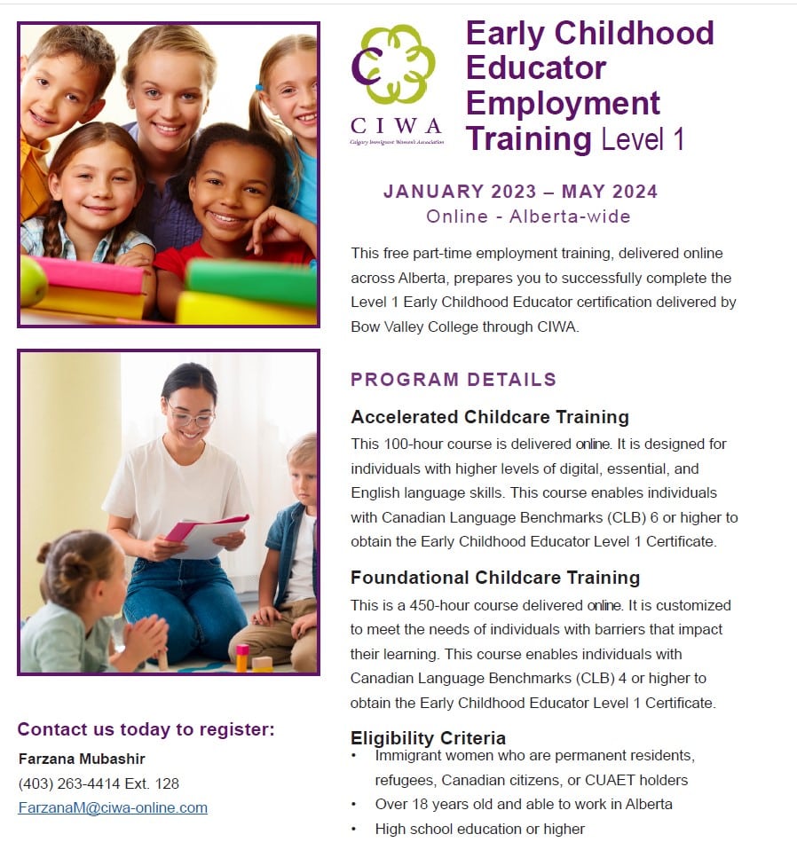 Level 1- Early Childhood Educator Employment Training -Online