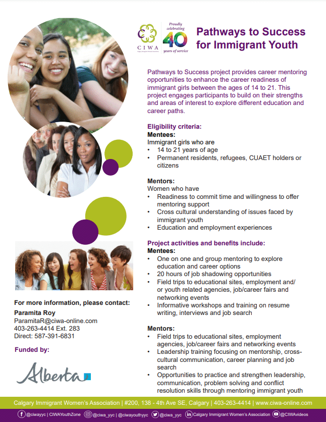Pathways to Success Program for Immigrant Girls between the ages of 14 - 21,  Open for Registration